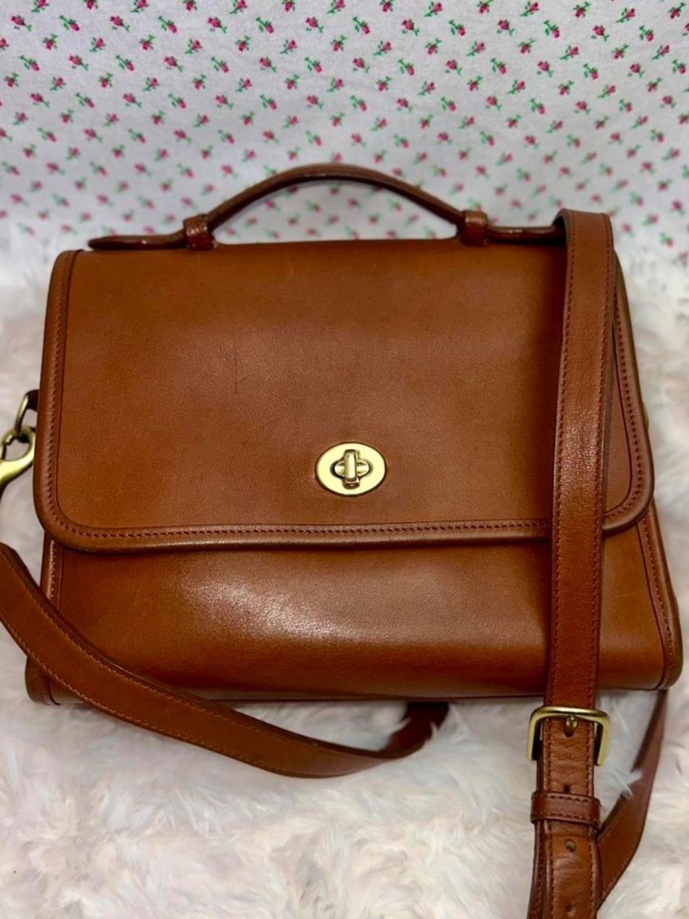 Vintage Coach Court Bag in British Tan